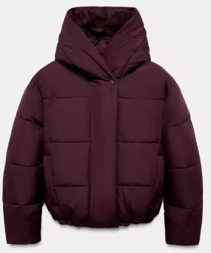 Veste matelassée en coton bicolore à capuche