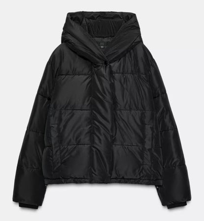 Veste matelassée en coton bicolore à capuche