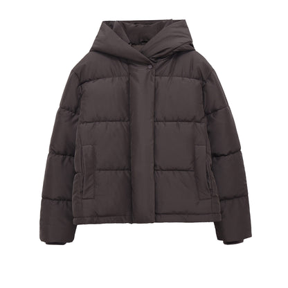 Veste matelassée en coton bicolore à capuche