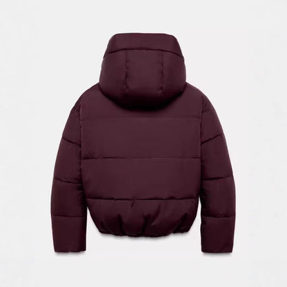 Veste matelassée en coton bicolore à capuche
