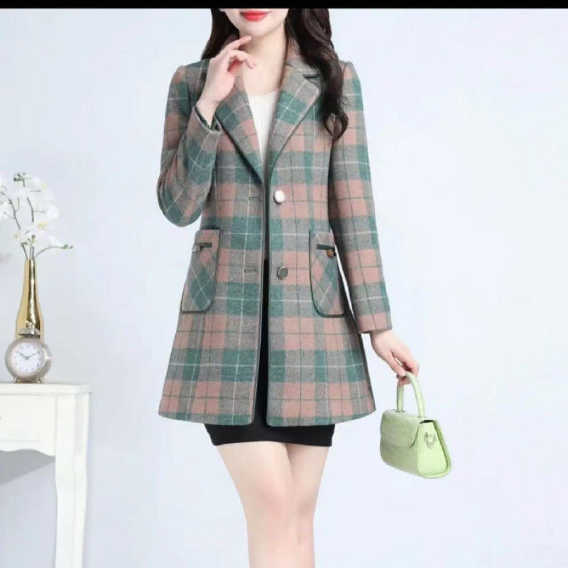 Womens Stylish Casual And Chic Plaid Jacket