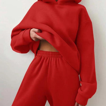 Ensemble de survêtement femme décontracté à capuche, deux pièces (sweat à capuche et pantalon).