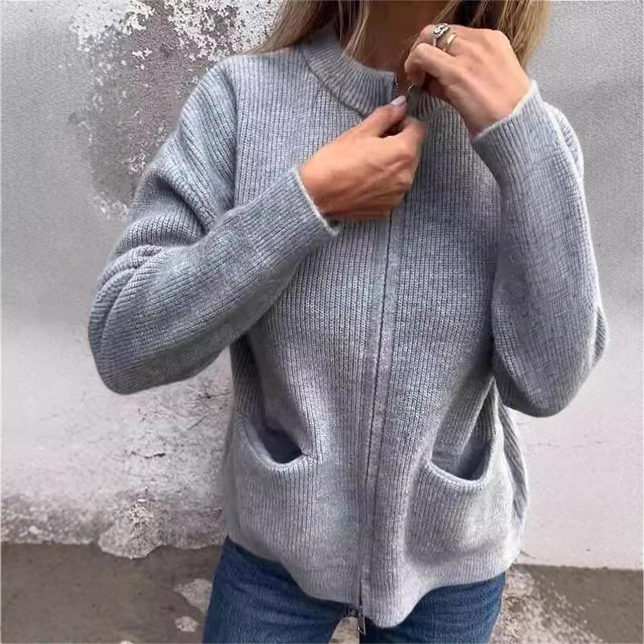 Cardigan femme moderne de couleur unie – design simple et confort optimal