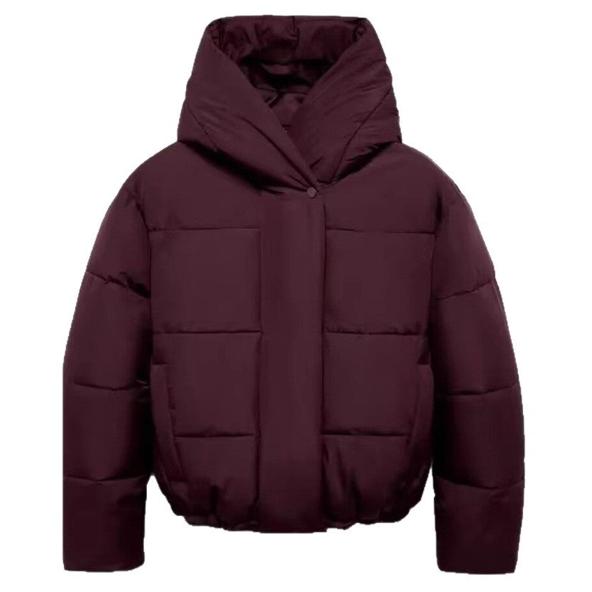 Veste matelassée en coton bicolore à capuche