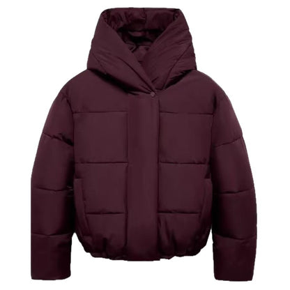 Veste matelassée en coton bicolore à capuche