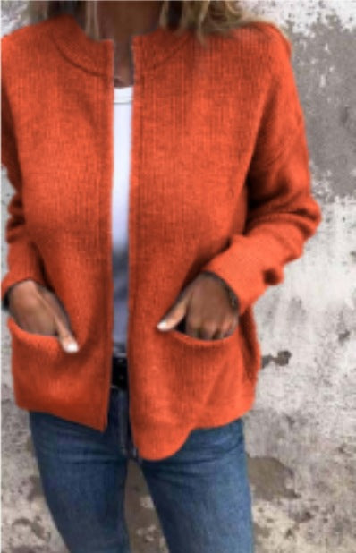 Cardigan femme moderne de couleur unie – design simple et confort optimal