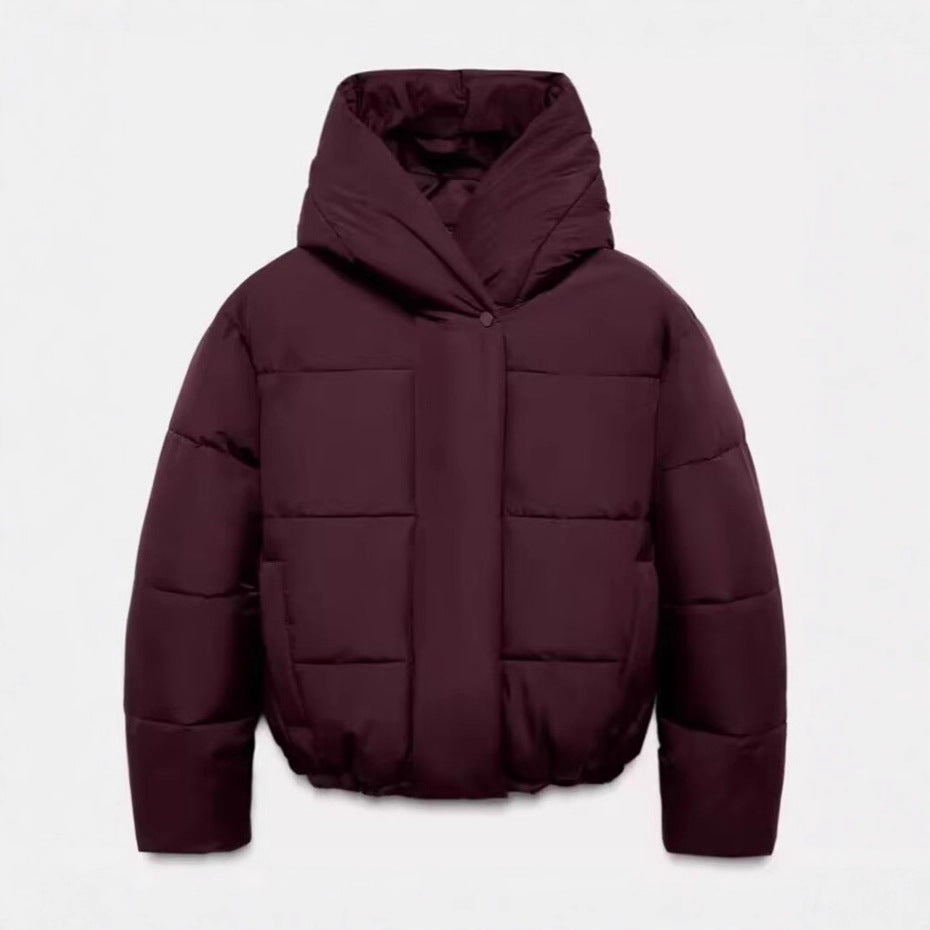 Veste matelassée en coton bicolore à capuche