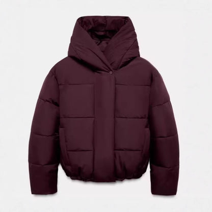 Veste matelassée en coton bicolore à capuche