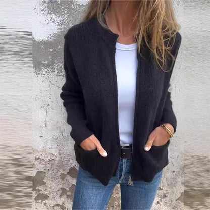 Cardigan femme moderne de couleur unie – design simple et confort optimal