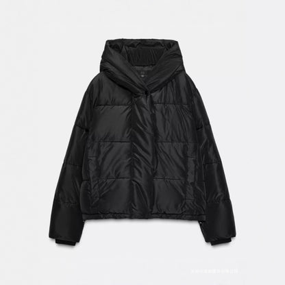 Veste matelassée en coton bicolore à capuche