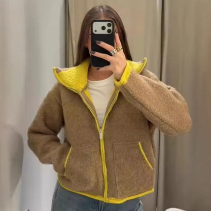 Veste Bomber en Maille Bicolore – Style Moderne & Confort Absolu