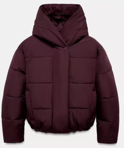 Veste matelassée en coton bicolore à capuche