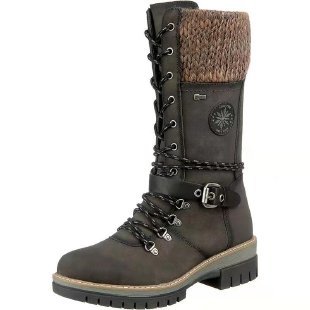 Bottes Martin d'hiver à talon carré haut et bout rond